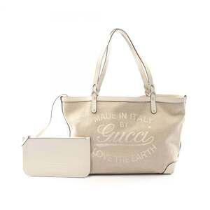 GUCCI Authentic Cream Leather Tote Bag